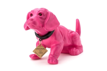 Wackeldackel lackiert klein pink 19 cm - mit Echtheits-Zertifikat