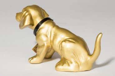 Dackel lackiert klein gold 19cm