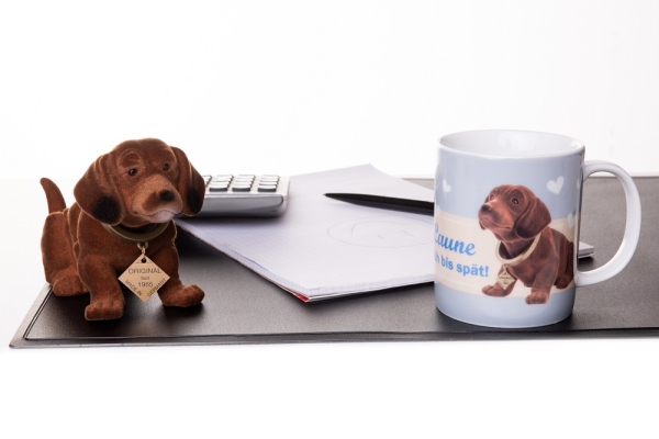 Original Wackeldackel 19 cm mit Zertifikat und Kaffeetasse