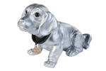 Dackel lackiert groß silber 29cm